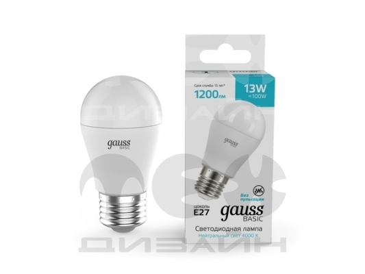������������ ����� Gauss Basic����13W�1200lm 4000K E27 10502232