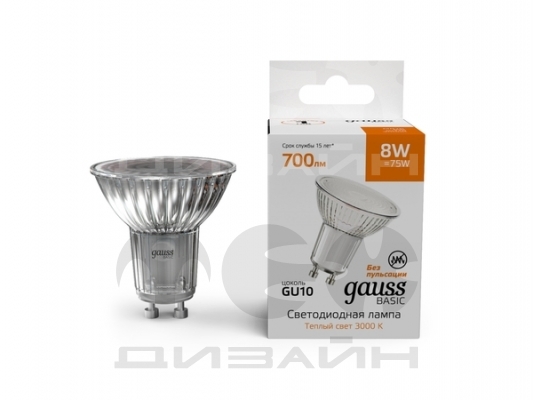������������ ����� Gauss Basic MR16 8W 700lm 3000K GU10 10106182