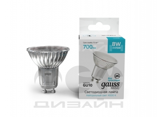������������ ����� Gauss Basic MR16 8W 700lm 4000K GU10 10106282
