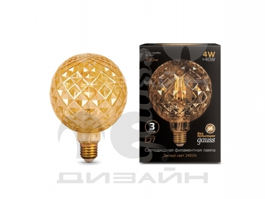 ������������ ����� Gauss Filament G120 4W 380lm 2400� �27 golden Carat LED 105802004