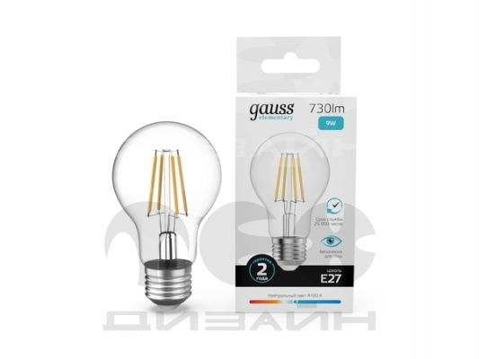 ������������ ����� Gauss Filament Elementary �60 9W 730lm 4100K E27 22229