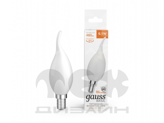 ������������ ����� Gauss Basic Filament ����� �� ����� 6,5W 480lm 2700� E14 milky LED 1045117