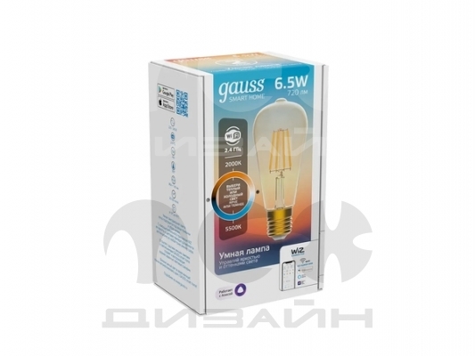   Gauss Smart Home Filament ST64 6,5W 720lm 2000-5500K E27 ...+.