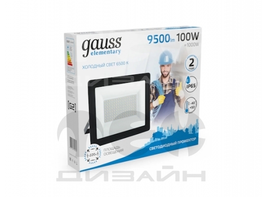  Gauss Elementary 100W 9500lm 6500K 175-265V IP65 