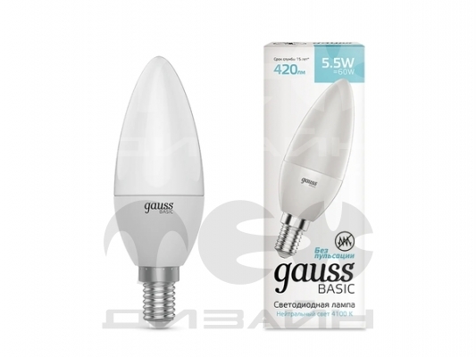 ������������ ����� Gauss Basic ����� 5.5W 410lm 4000K E14 LED