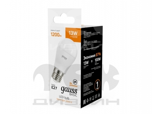 ������������ ����� Gauss Basic����13W�1200lm 3000K E27