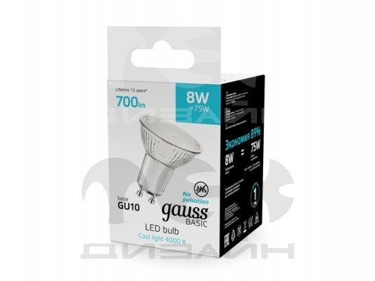 ������������ ����� Gauss Basic MR16 8W 700lm 4000K GU10