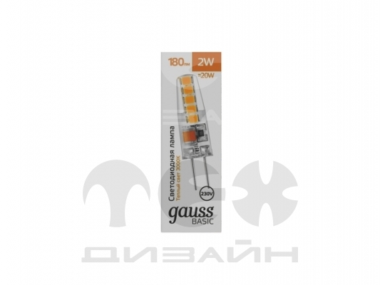 ������������ ����� Gauss Basic G4 AC220-240V 2W 180lm 3000K �������