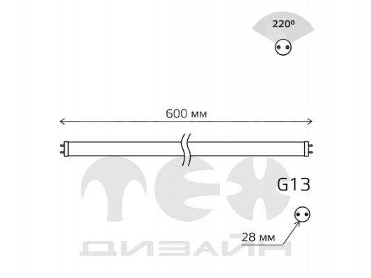 ������������ ����� Gauss Basic T8 10W 780lm 4000K G13 600mm ������