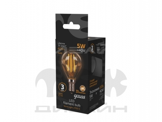 ������������ ����� Gauss Filament ��� 5W 400lm 2700� �14 golden LED