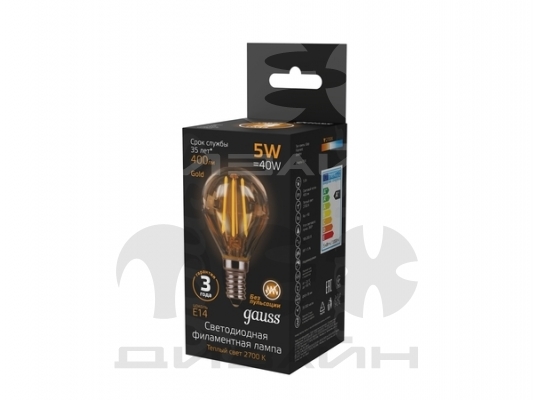 ������������ ����� Gauss Filament ��� 5W 400lm 2700� �14 golden LED