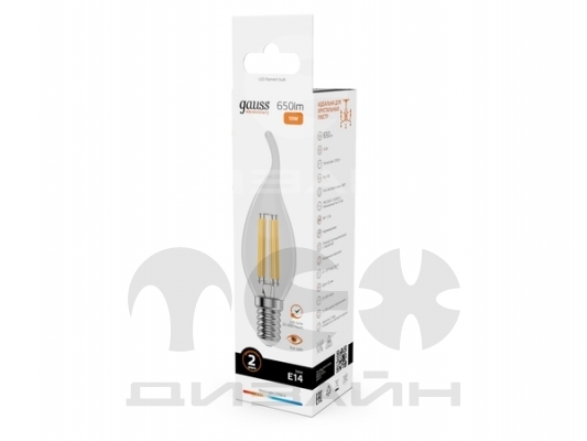 ������������ ����� Gauss Filament Elementary ����� �� ����� 10W 650lm 2700� �14 LED