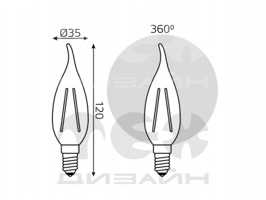 ������������ ����� Gauss Filament Elementary ����� �� ����� 10W 670lm 4100� �14 LED
