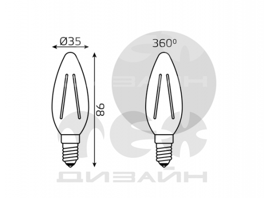 ������������ ����� Gauss Filament Elementary ����� 10W 650lm 2700K E14 LED