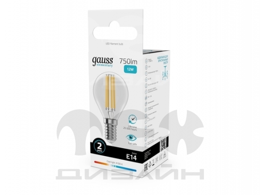 ������������ ����� Gauss Filament Elementary ��� 12W 750lm 4100K E14