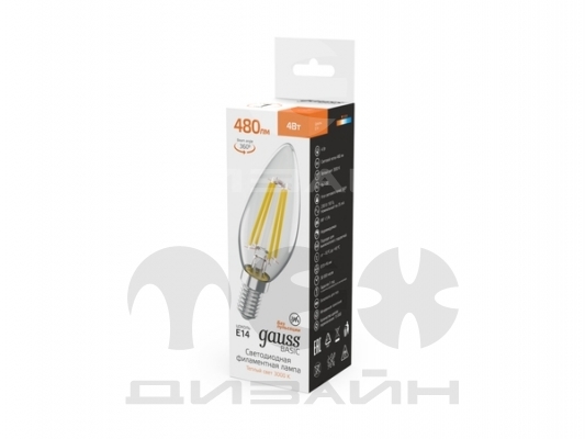 ������������ ����� Gauss Basic Filament ����� 4W 480lm 3000K E14 LED