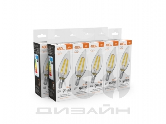 ������������ ����� Gauss Basic Filament ����� 4W 480lm 3000K E14 LED