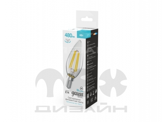 ������������ ����� Gauss Basic Filament ����� 4W 480lm 4000K E14 LED