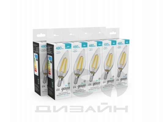 ������������ ����� Gauss Basic Filament ����� 4W 480lm 4000K E14 LED