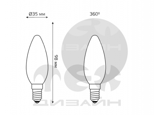 ������������ ����� Gauss Basic Filament ����� 4,5W 380lm 2700� E14 milky LED