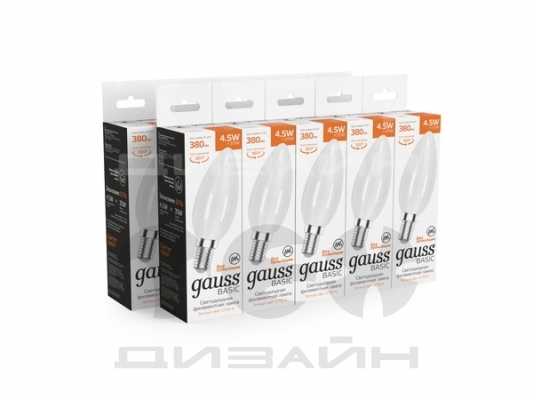 ������������ ����� Gauss Basic Filament ����� 4,5W 380lm 2700� E14 milky LED