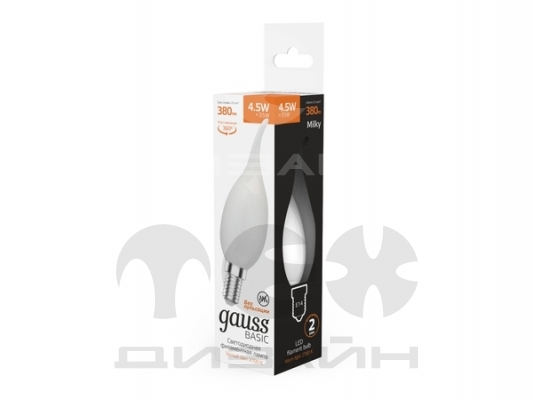 ������������ ����� Gauss Basic Filament ����� �� ����� 4,5W 380lm 2700� �14 milky LED