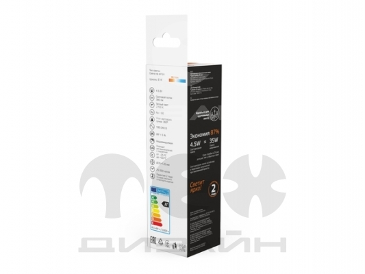 ������������ ����� Gauss Basic Filament ����� �� ����� 4,5W 380lm 2700� �14 milky LED