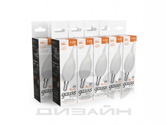 ������������ ����� Gauss Basic Filament ����� �� ����� 4,5W 380lm 2700� �14 milky LED