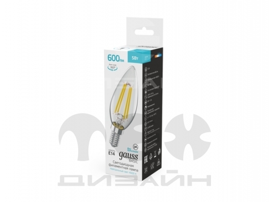 ������������ ����� Gauss Basic Filament ����� 5W 600lm 4000K E14 LED