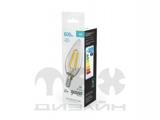 ������������ ����� Gauss Basic Filament ����� 5W 600lm 4000K E14 LED