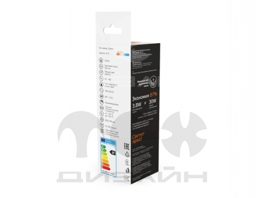 ������������ ����� Gauss Basic Filament ����� 3,8W 350lm 2400K �14 golden LED