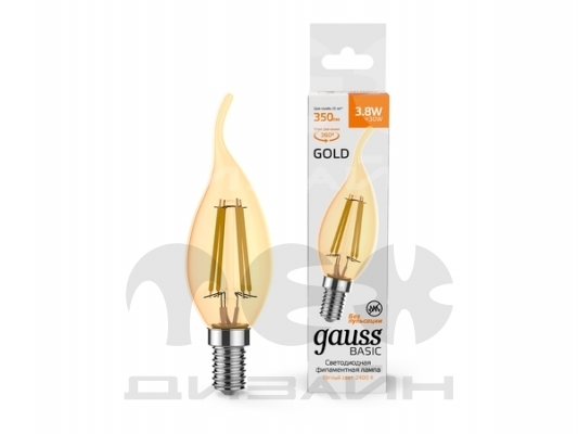 ������������ ����� Gauss Basic Filament ����� �� ����� 3,8W 350lm 2400K �14 golden LED
