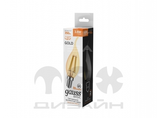 ������������ ����� Gauss Basic Filament ����� �� ����� 3,8W 350lm 2400K �14 golden LED