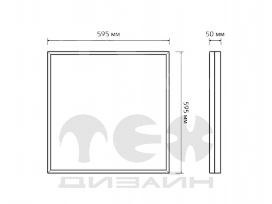 ���������� ������� Gauss MiR 50W CRI90 6000lm 4000K IP40 595*595*50�� ����