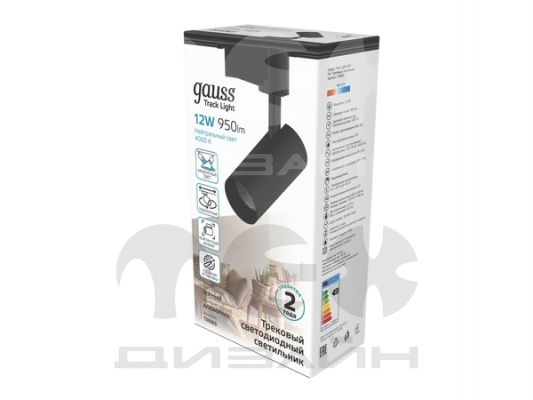 ���������� �������� Gauss ������� 12W 950lm 4000K 180-220V IP20 55*190�� ������ ���� 24?
