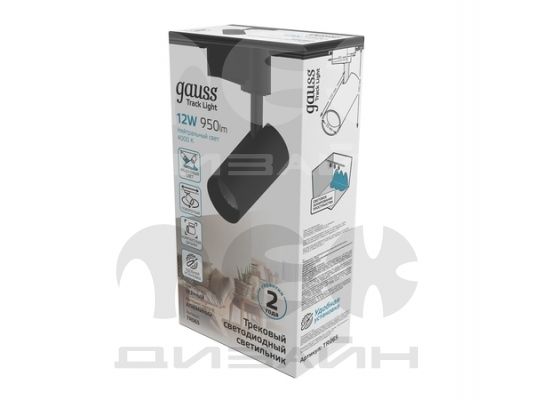 ���������� �������� Gauss ������� 12W 950lm 4000K 180-220V IP20 55*190�� ������ ���� 24?