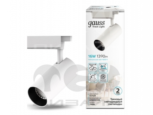 ���������� �������� Gauss ������� 16W 1390lm 4000K 180-220V IP20 65*210�� ����� ���� 24?