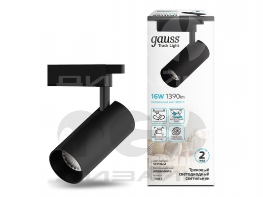 ���������� �������� Gauss ������� 16W 1390lm 4000K 180-220V IP20 65*210�� ������ ���� 24?