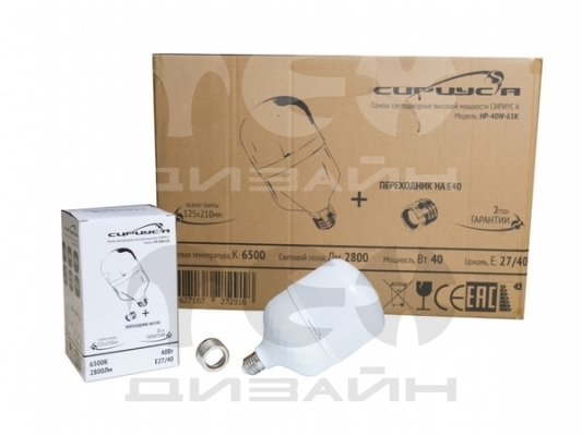 ����� ������������ ������� �������� HP 40W 6500K 2800�� E27 (+���������� �� �40) �������