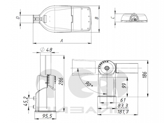 ���������� FREGAT LED G2 75W DR 850 RAL9005